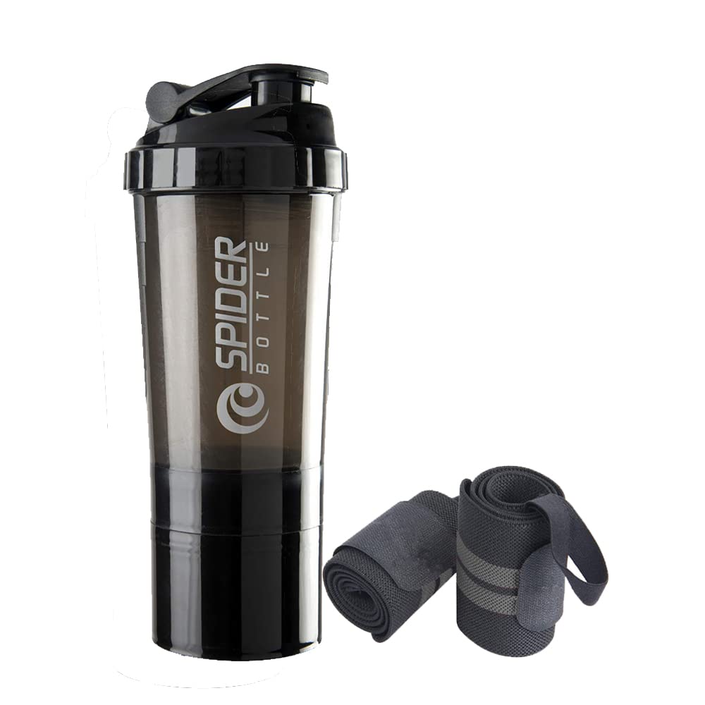 Cool Indians Protein Shaker Bottle with Wrist Support Band for Gym Sport & Exercise l Weightlifting l Powerlifting l Wrist Wrap l Gym Shaker l Shaker Bottle l Gym Water Bottle. (Black)-image-49