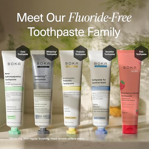 Image of Boka Fluoride Free Toothpaste, Nano Hydroxyapatite Toothpaste, Appropriate for Sensitive Teeth - for Adult Oral Care - Ela Mint Flavor, 4 Fl Oz 1Pk