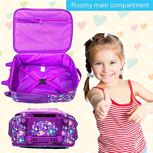 AGSDON Kids Suitcase for Girls, Cute Mermaid Rolling Luggage Wheels for Children Toddler - Image 5