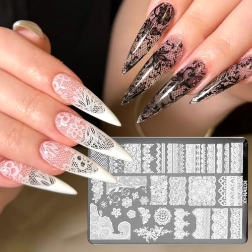 SUTOKAKA Lace Nail Stamping Plate, Stainless Steel Stamping Template