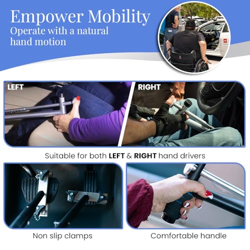 Image of QuicStick Hand Controls Thumb Controlled Drive Assist Portable Hand Controls for Vehicles, Cars, Disabled Driving - Car Hand Controls(Aluminium)