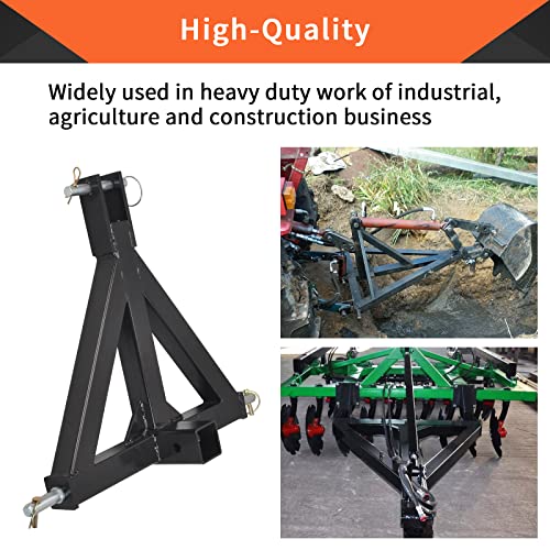 Tbapfs 2 Inch 3 Point Heavy Duty Receiver Tow Drawbar Hitch Adapter Subcompact Trailer Compatible With Category 1 Tractors, Farm Equipment #TOP2