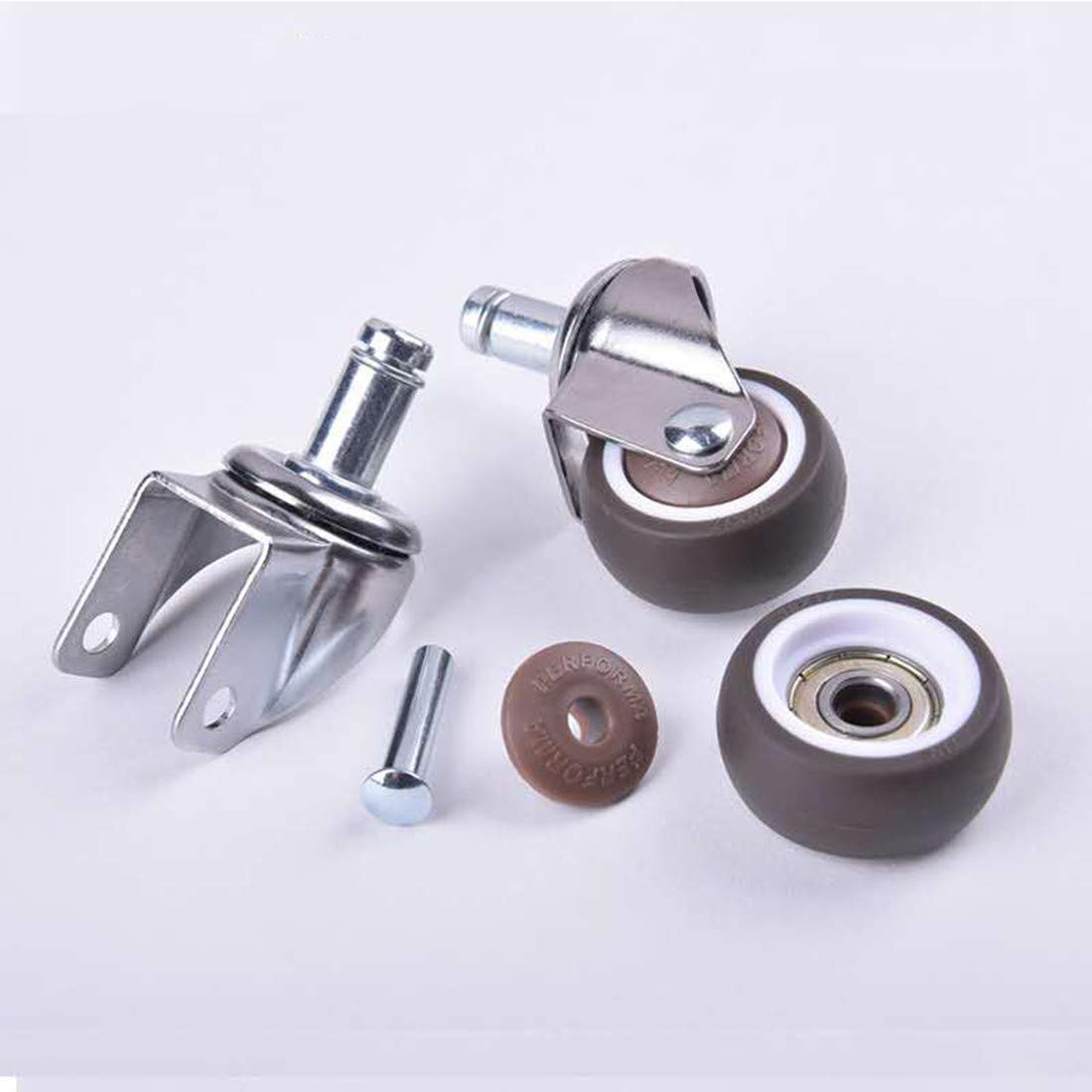 Ruedas para Silla de Oficina Plateers 4X, Ruedas de Repuesto para Carrito, Ruedas Resistentes, Ruedas de Goma giratorias de 360°, vástago estándar/universal/75 mm/3 Pulgadas