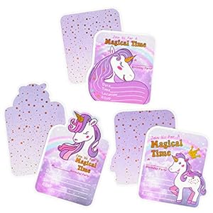 Amosfun 24pcs Cartes d’invitation fête de fête de Naissance drôle Fournitures de fête Cadeau Carte Pack de fête pour…