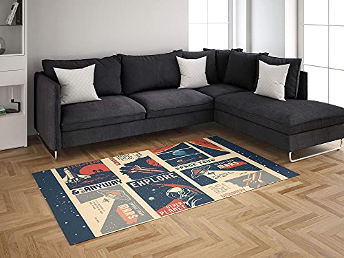 Oedim Alfombra Universo Vintage para Habitaciones PVC | 95 x 95 cm | Moqueta PVC | Suelo vinílico | Decoración del Hogar | Suelo Sintasol | Suelo de Protección |