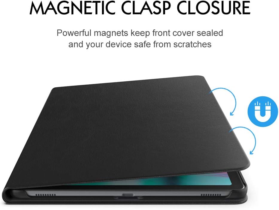 MoKo Case Fit Samsung Galaxy Tab S5e 2019, Premium Light Weight Stand Folio Shock Proof Cover Case with Auto Wake/Sleep for Galaxy Tab S5e SM-T720/SM-T725 Tablet - Black