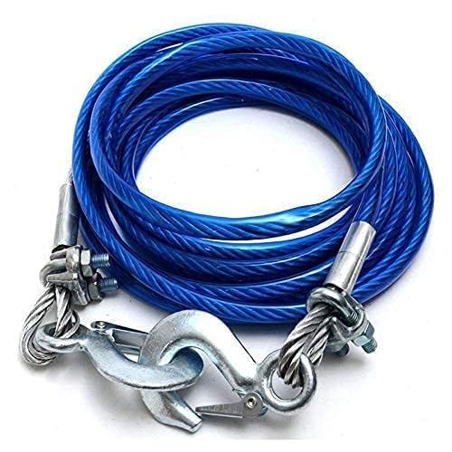 7 Ton Heavy Duty Tow Rope for Car, SUV, Truck & Jeep – 12mm x 4m Stainless Steel Wire Towing Cable with Self-Locking Forged Hooks, Emergency Vehicle Recovery Pull Strap, Blue-image-45