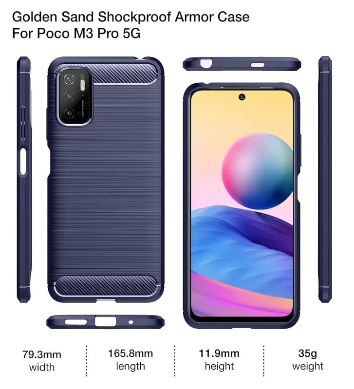 Image of Basic Case for Poco M3 Pro /Redmi Note 10 5G / Note 10T 5G (Carbon Fibre Blue)