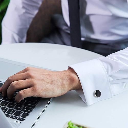 Miniatura 5 de Rovtop Juego de gemelos y tachuelas para camisas de esmoquin negocios boda