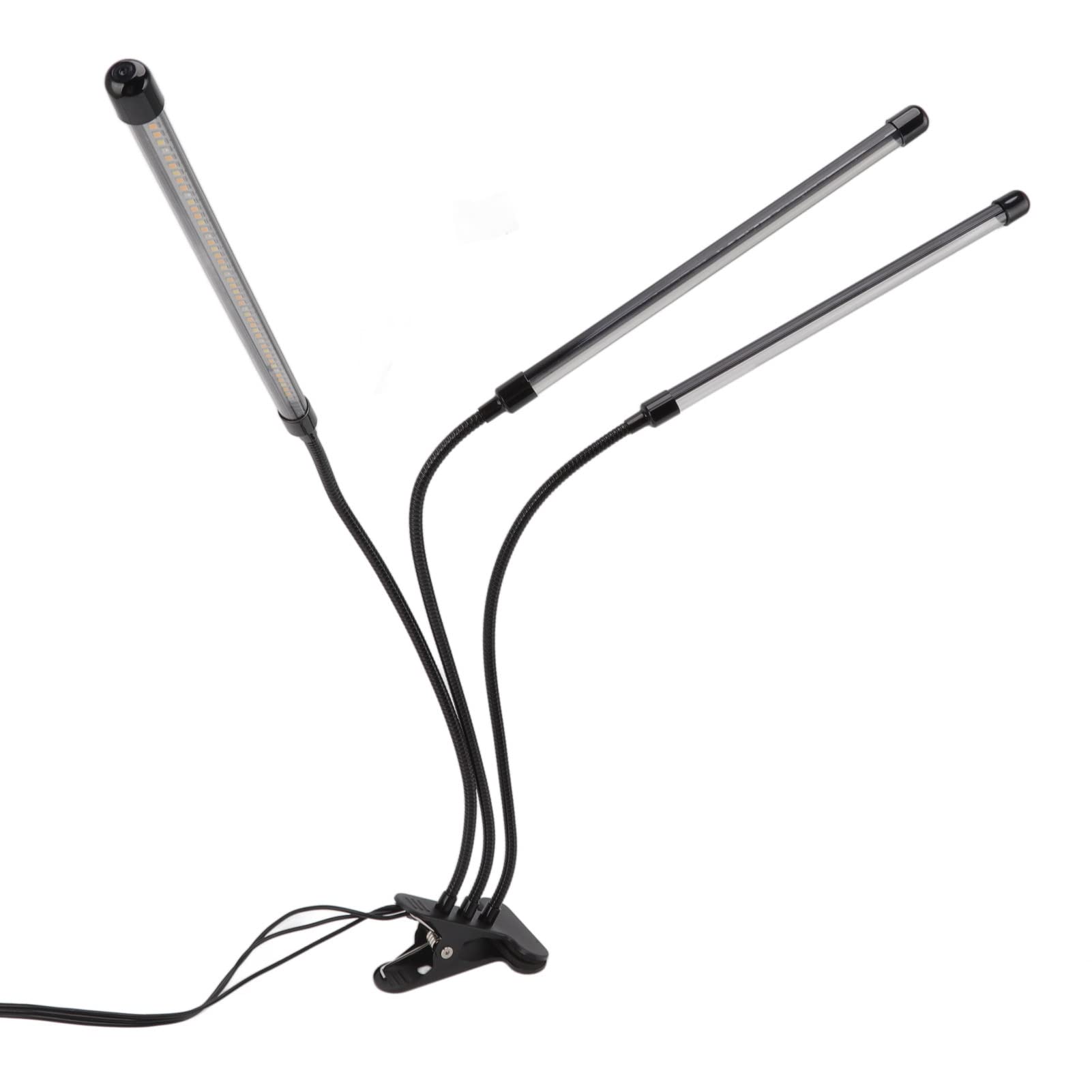 GooingTop LED-Wachstumslicht, 3-Kopf-Clip-Pflanzenlicht, 3-Kopf-Clip-Pflanzenwachstumslampe, 3-Kopf-Clip-LED-Wachstumslicht, Dimmbare USB-LED-Pflanzenwachstumslampe mit Timer für