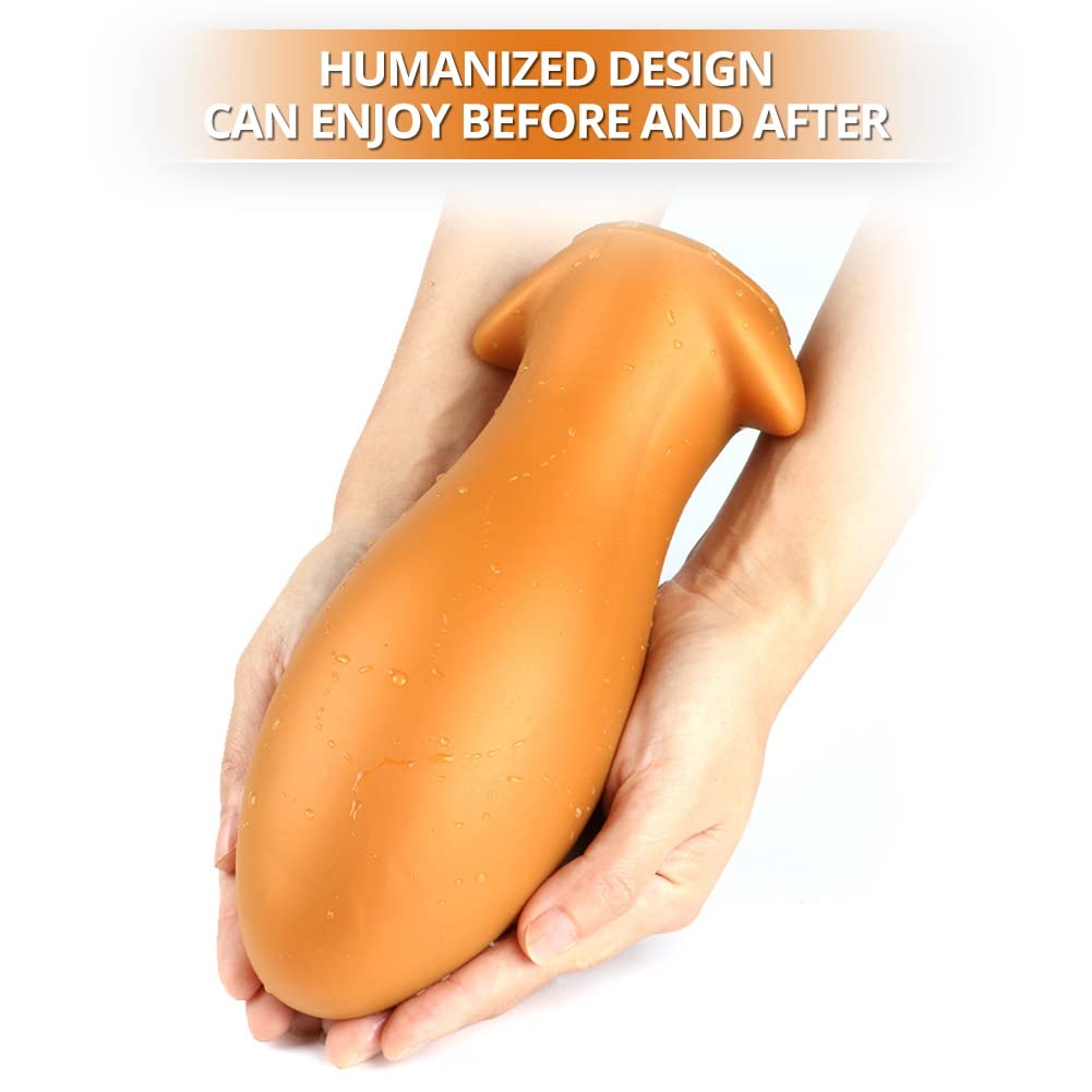 Roluck Dildo Funzione d'urto Forte Plug anale con Shock Liquid Silicone Soft Butt Plug, Supersoft Dildo anale a forma di uovo per ano dilatatore massaggiatore prostatico giocattolo del sesso (XL)