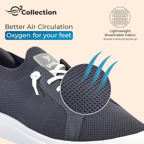 Image of YOHO Trip Sneakers for Men | Stylish Casual Shoes with Elastic Laces | Comfortable, Stretchable & Ultra-Lightweight | Premium Breathable Mesh Fabric