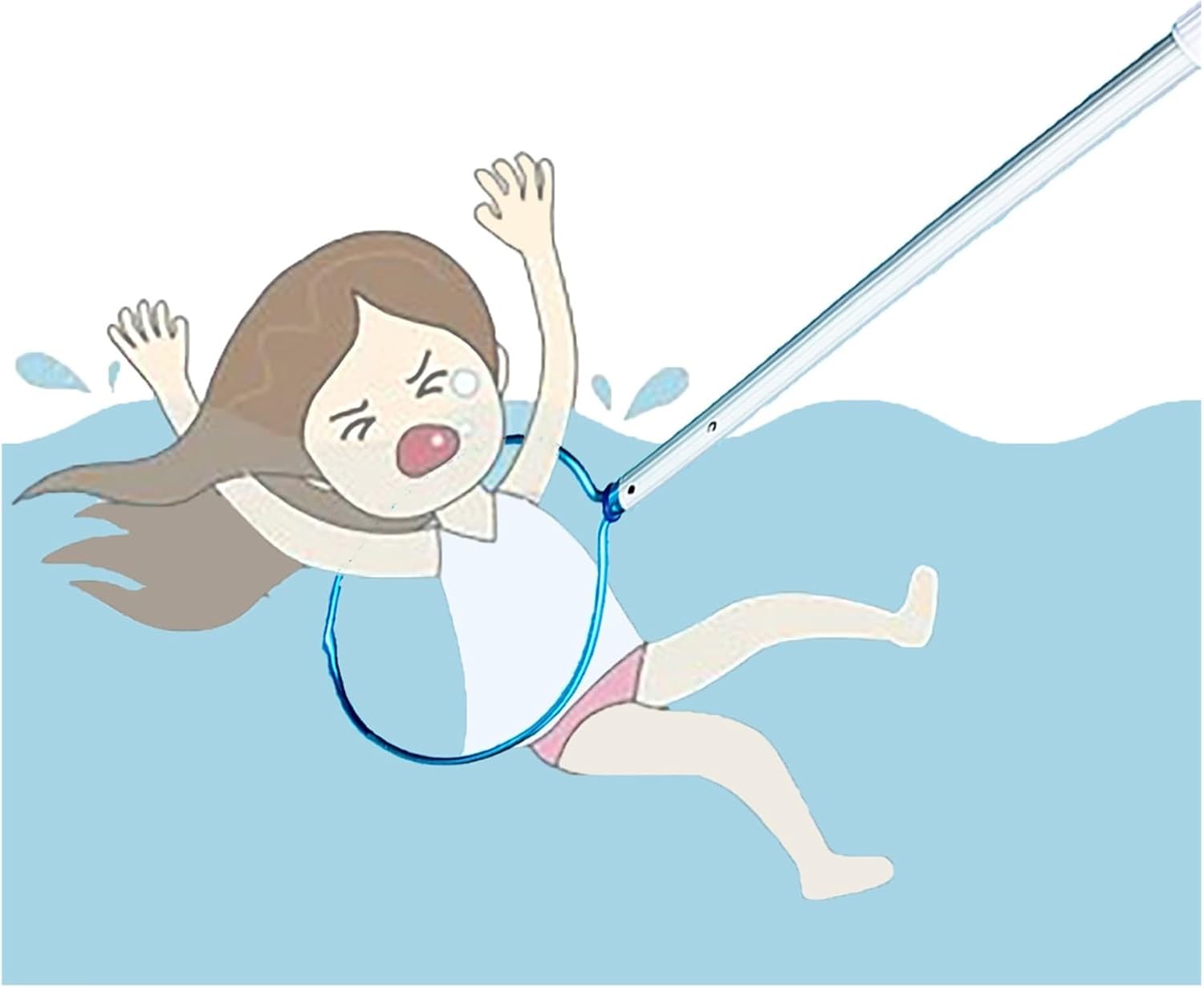 Emergency Lifeguard Pole 3m - Expandable Rescue Equipment for Pools, Aluminum Alloy, Compact Design, Essential for Drowning Swimmers, Lifesaving Hooks Included