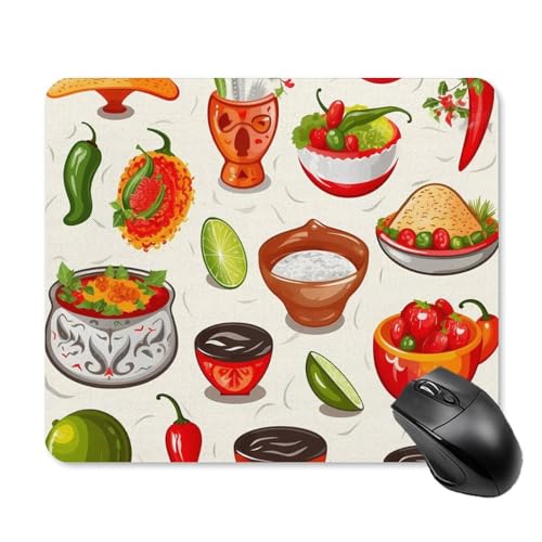 Tapis de souris de jeu carré mexicain antidérapant et imperméable