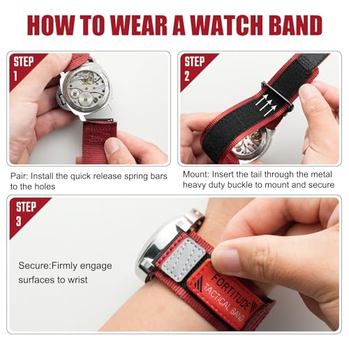 Image of Ritche Christmas Gift Nylon Sport Watch Band for men women Quick Release 20MM 22MM Replacement Watch Strap Compatible with Timex Expedition watch Black /Navy Blue /Crimson Red /Pumpkin Orange /Army Green, White Elephant Gifts, Stocking Stuffers For Men
