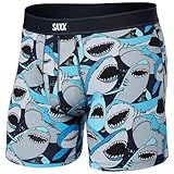 SAXX Underwear Co. Men's Daytripper Comfort Stretch Boxer Brief Fly, Shark Tank Camo-Navy, Medium