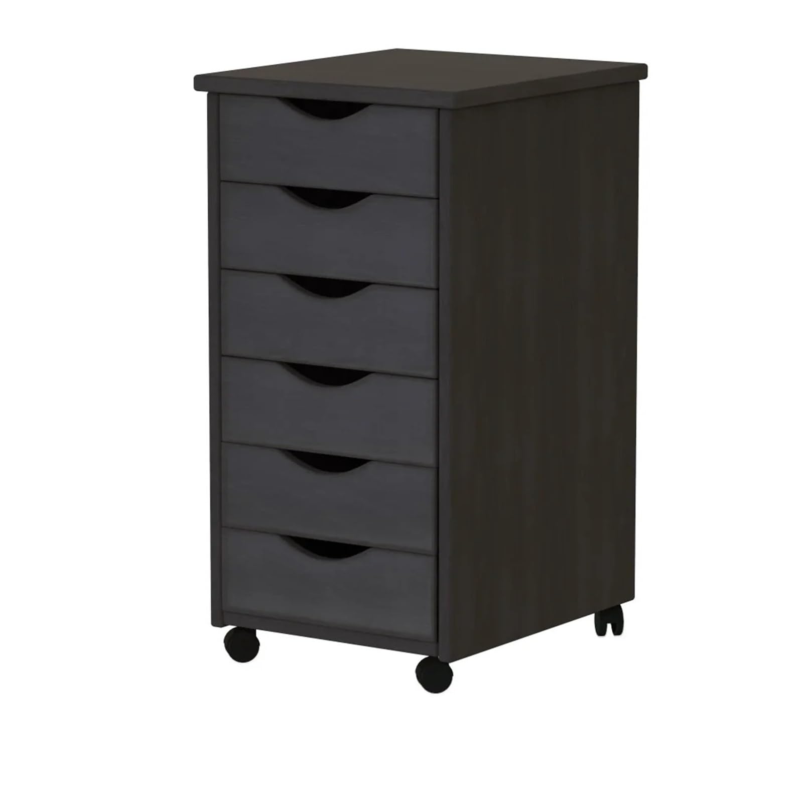 Carrello Multiuso da Cucina Carrello con rotelle in Legno, Carrello con rotelle a 6 cassetti for Cucina, Sala da Pranzo, Bagno, Nero Carrello di Servizio