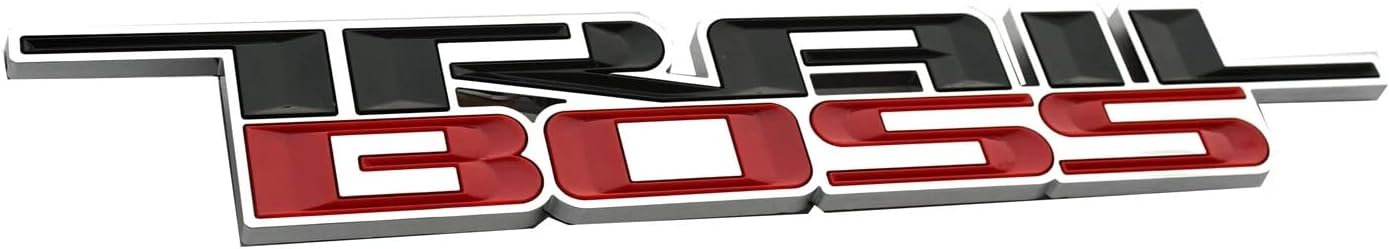 Pair Set 2019-2021 Trail Boss Emblems 3D Badge Side Nameplate Logo Sticker Decal Replacement for Trail Boss (Black Red)