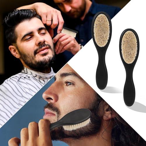2 قطعة من فرش الحلاقة من بيجثري، فرشاة اللحية للرجال الباهتة، فرشاة تنظيف اللحية الناعمة مع مقبض، مناسبة لتنظيف حلاقة الشعر، تنظيف الحلاقة، التمشيط والتصفيف.