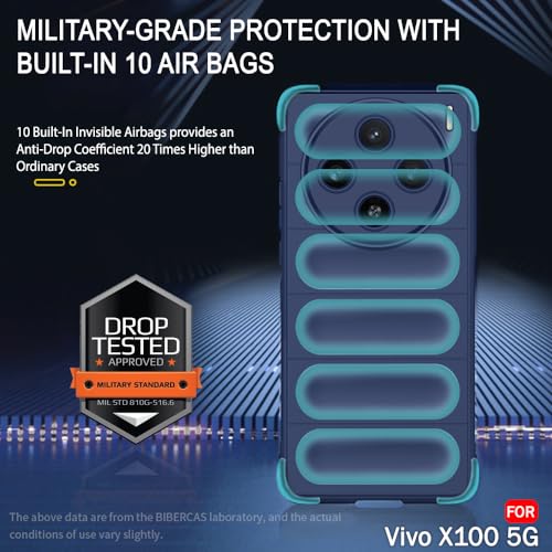 Image of TheGiftKart Liquid Silicon Back Cover Case for Vivo X100 5G | Shockproof Military Grade Protection | Micro-Fibre Cloth On Inner Side | Built-in Anti-Slip Grip Vivo X100 5G Back Cover (TPU, Blue)