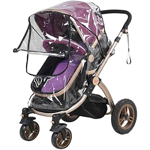 Universal Stroller Raincover, Upgraded Rainproof Dustproof Windproof Pushchair Stroller Buggy Pram Large Throw Over Rain Cover with Canopy and Zipper Door Universal for Hundrends of Carrycots and Traditional Prams Cover