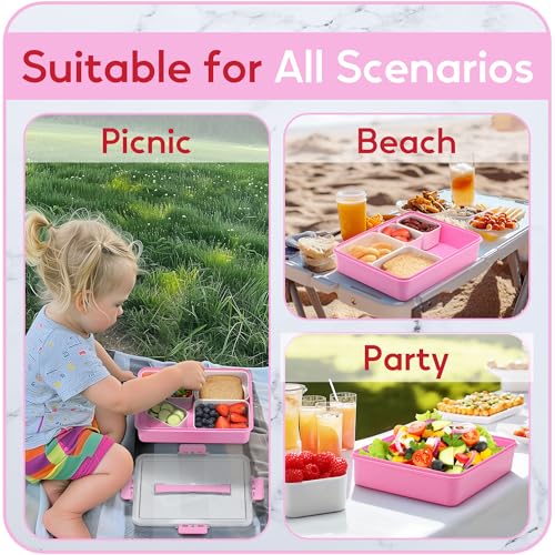 11-Compartment Sunhanny Divided Snackle Box Charcuterie Tray w/ Handle (Pink) 9.99 + Free Shipping w/ Prime or + 50% Off Code KNYIYT8D - image 7
