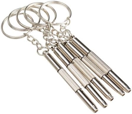 SamWay 5pcs 3 in 1 Mini Stainless Steel Multifunction Screwdriver Keychain Optical/Glasses/Eyeglass Frames/Sunglasses/Jewellery/Watches