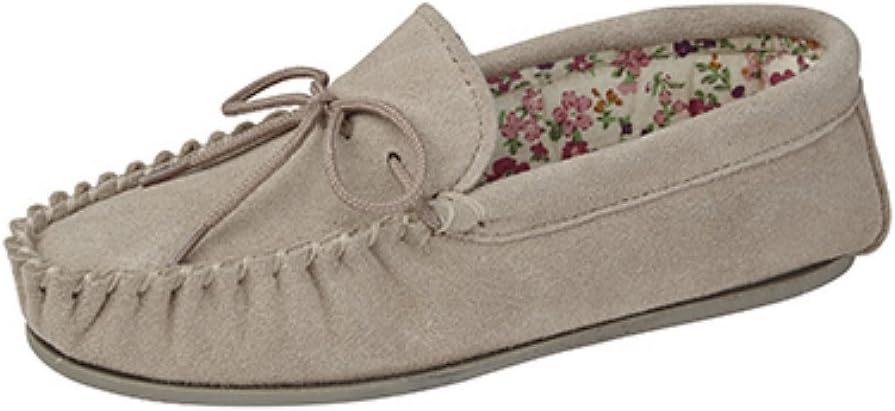 Ladies Real Suede Leather Moccasin with Hardwearing Sole