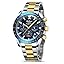 HANPOSH Orologio Uomo Cronografo In Acciaio Inossidabile – Design Analogico Al Quarzo Con Data – Impermeabile 3ATM (Nero) - 4