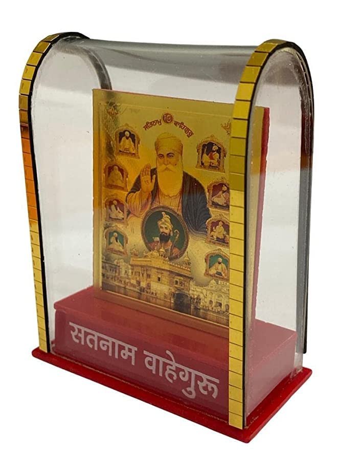Image of Gold Plated 10 Guru in Cabinet Showpieces, Radhe Krishna Ji for Car Dashboard,Home,Temple & Offices