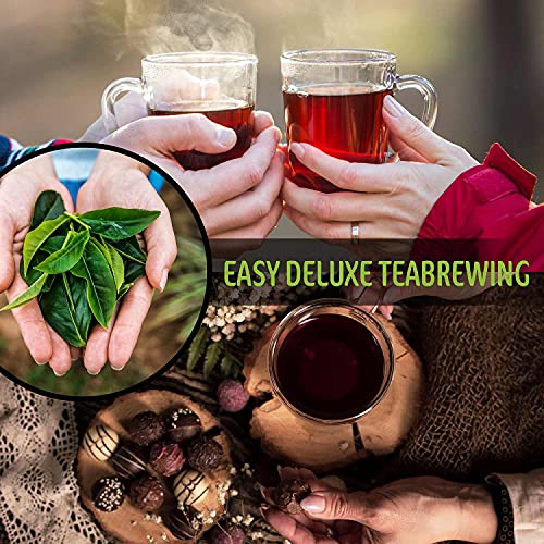 Vaso de té con colador Tetera con filtro de té, colador de té y tapa - tetera y vaso de té en uno; aprox. 450 ml - Imagen 6