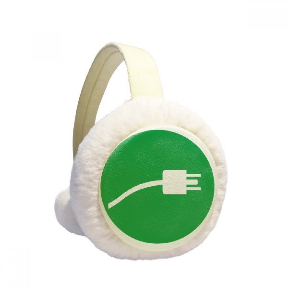 Orejeras de invierno plegables de felpa con cable conector verde exterior 5