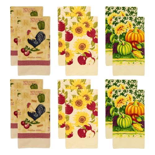 Welcome Home Country Farmhouse Kitchen Microfiber Towels, Set of 12
