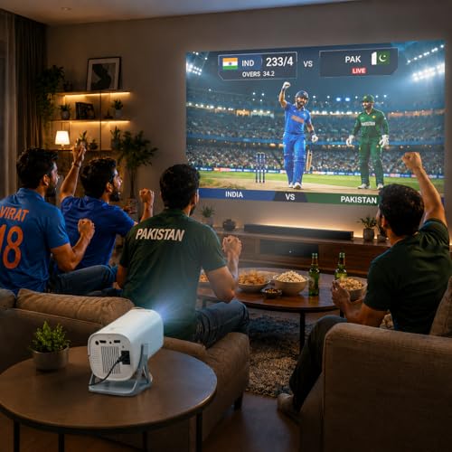 OLV Portable Smart Mini Projector, 4K 1080P Full HD Supports Netflix, Prime and YouTube Etc. WiFi 5G, BT-5.0, Cinema Projector 180° Android 14, Compatible with TV Stick/Windows/iOS/Android view 2