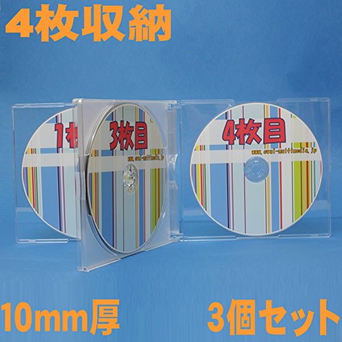 4[WGP[X3Zbg 10mm4̃fBXN[ cd/dvd/blu-raydisc̕ۊǂɓK܂