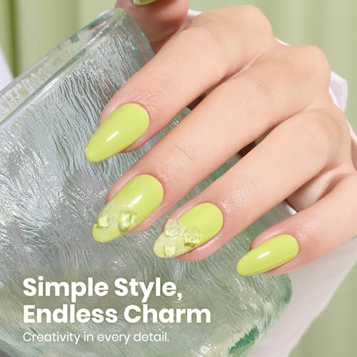 Image of Beetles Green Gel Nail Polish - Fresh Pistachio 15ML /0.51Fl Oz, Light Green Gel Nail Polish, Neon Lime Color Soak Off UV LED Lamp Pastel Nails Art, Manicure Salon DIY Summer Day Nails