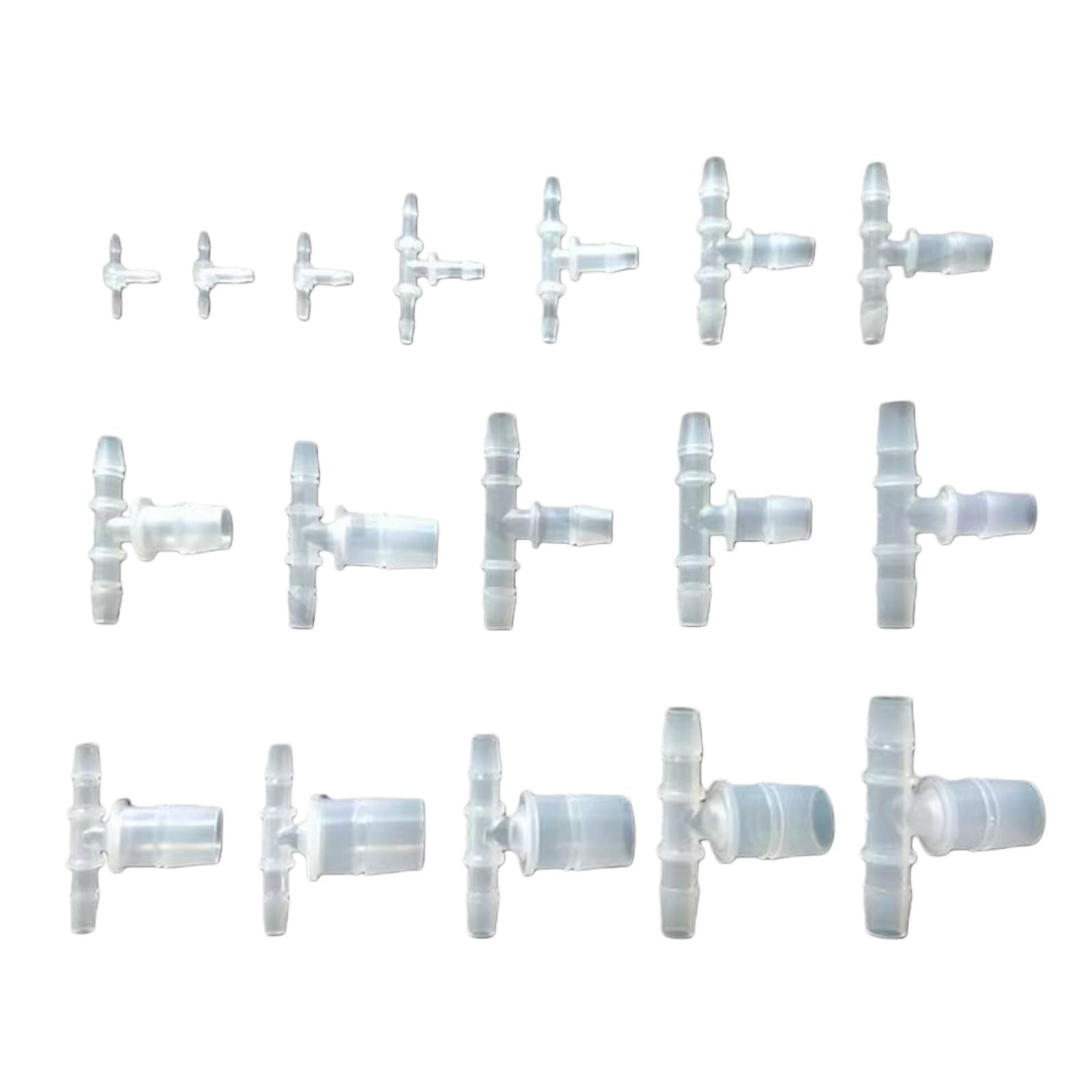 Connettore a tre vie in plastica a forma di T a diametro variabile for collegamenti di tubi flessibili(20pcs,14-10-14mm)