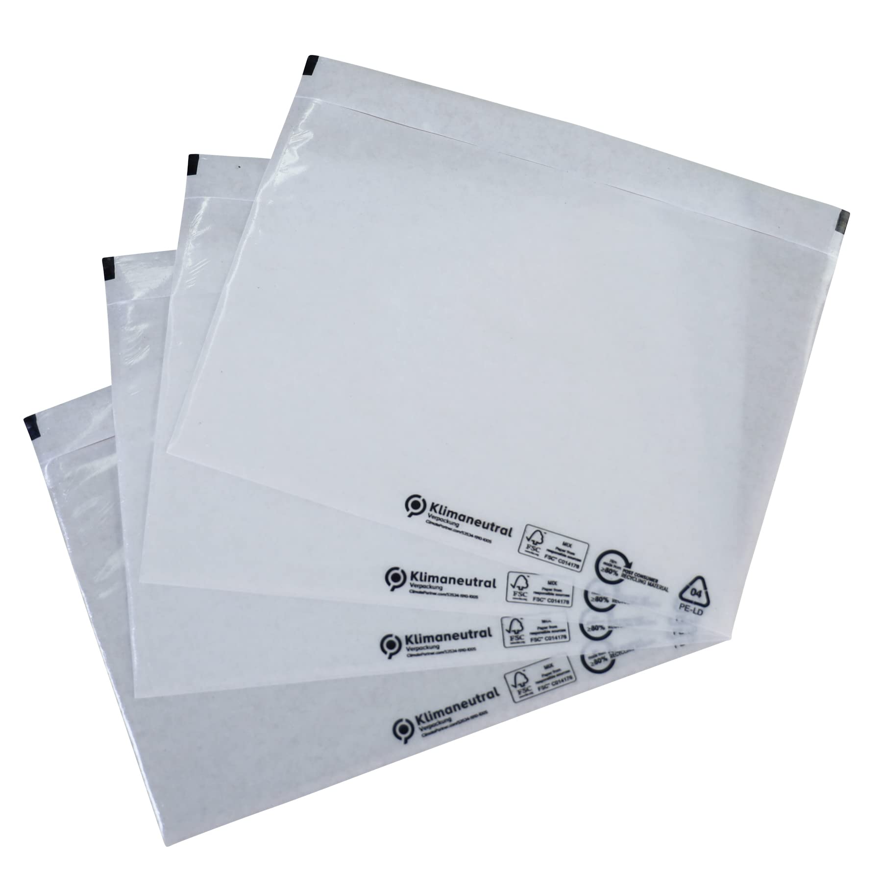 1000 Stück Begleitpapiertaschen transparent DIN C5 (220x155 mm) | neutral und unbedruckt | FSC-zertifiziert | Dokumententaschen C5 / Lieferscheintaschen selbstklebend