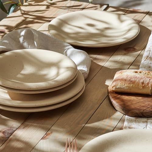 Image of Porto by Stone Lain Aro 24-Piece Premium Kitchen & Dining Dinnerware Set Stoneware, Cream Matte, Crafted in Portugal, Dishwasher and Microwave Safe Scratch-Resistant Dish Set for 8