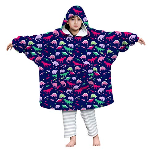 uideazone - Sudadera con capucha para niños y niñas con capucha de gran tamaño, muy suave, cálida, cómoda, con capucha gigante para adolescentes con bolsillo frontal grande