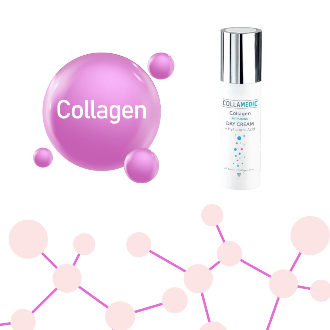 Crema giorno con collagene e acido ialuronico contro le rughe, crema viso anti-invecchiamento per pelli mature e secche con cellule staminali di Goji, peptidi e ceramidi, 50 ml