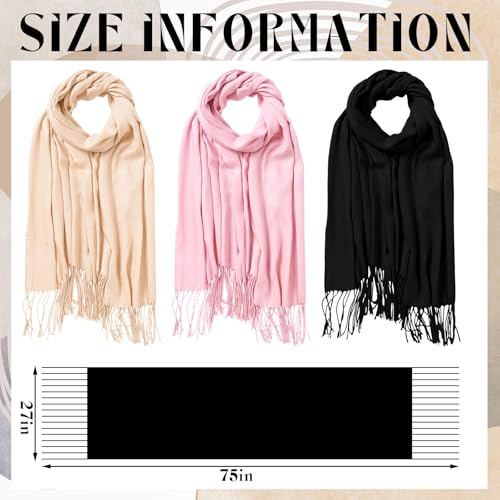 3 Pcs Women's Scarf Pashmina Shawls and Wraps for Evening Dress Bridesmaid Wedding Bridal Winter Warm Long Large Scarves4