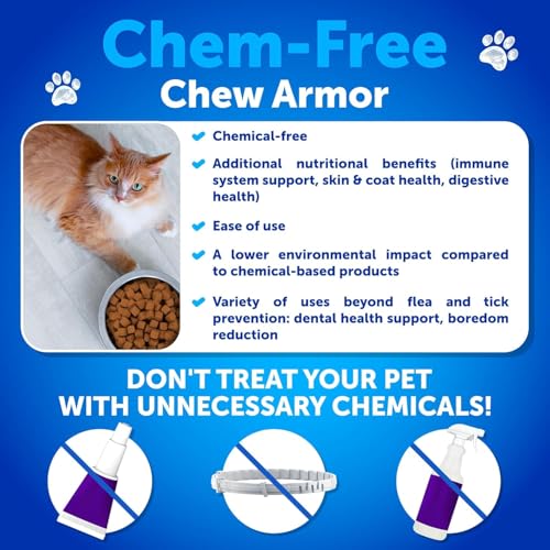 Flea Treatment for Cats - Natural Flea and Tick Prevention Supplement for Cats, Kittens - Chewable Daily Oral Pills with Vitamins - 135 Soft Chews - Dental Treats, Digestive Health, Immune Support - Image 3