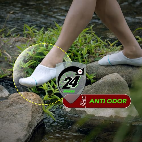 Image of Silver No Show Socks Men Women Anti-Odor&Blister Moisture Wicking Performance Athletic Running Compression Sock