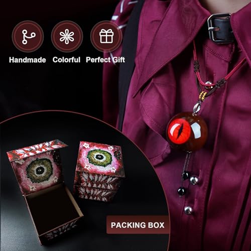 Gothic Jewelry for Men, Handmade Red Pupil Gothic Necklace, Blood Necklace for Halloween, Unique Y2K Jewelry Accessory for Cosplay and Alt Fashion4