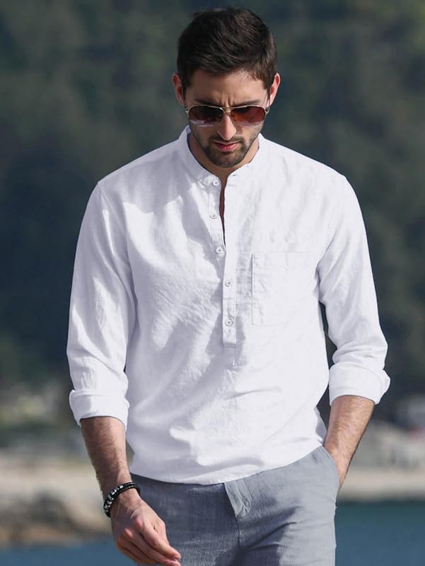 Be Active Men's Solid Regular (Rf0003 10-L_White L)