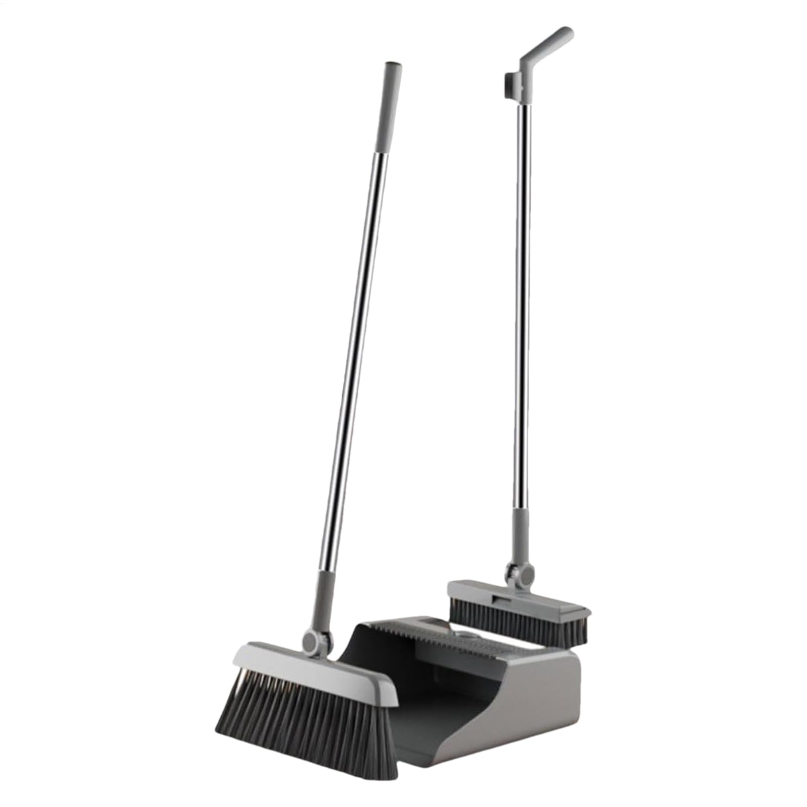 Scopa con , set combinato da 3 pezzi, in acciaio | Scopa con una paletta stabile per la pulizia di casa, cucina, appartamento, interni, esterni e pavimento