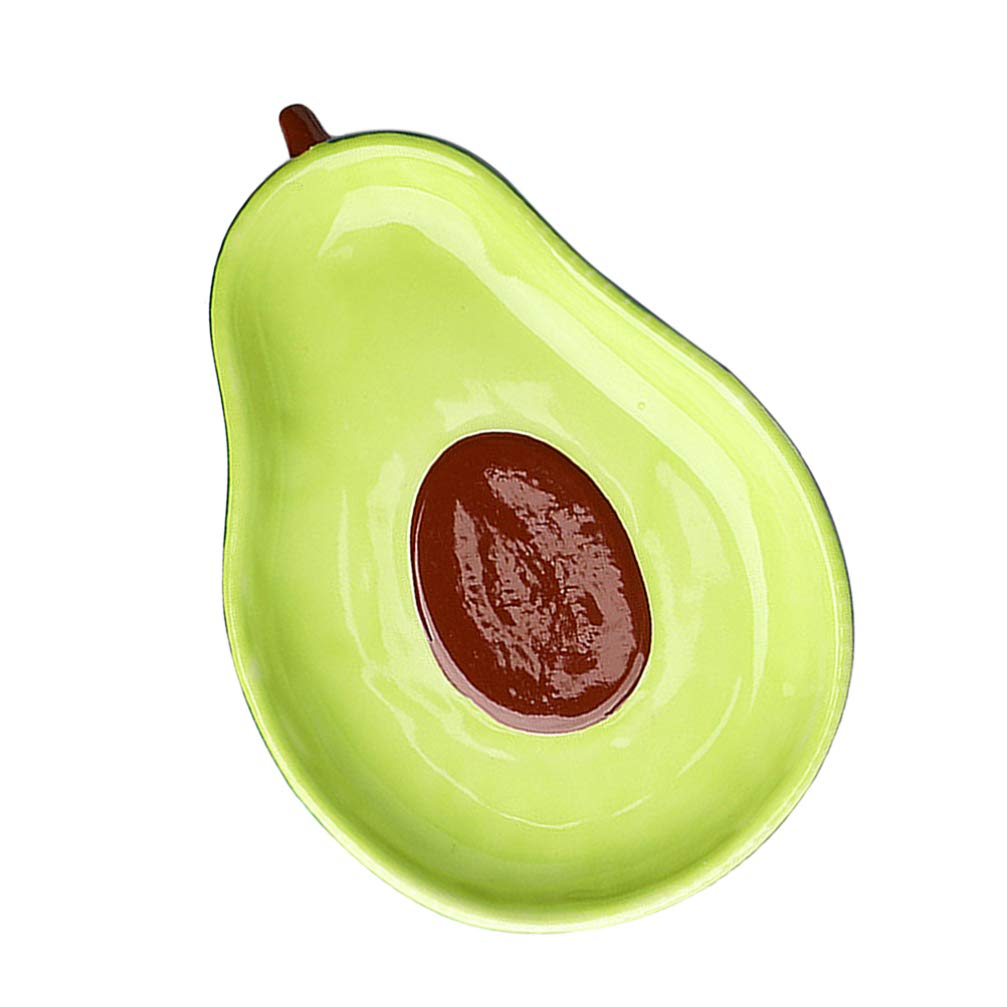 GARNECK Plato de Cerámica en Forma de Aguacate Plato de Cerámica Plato de Salsa Cuencos para Ensaladas de Frutas Aperitivos de Postre