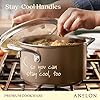 Anolon Ascend Hard Anodized Nonstick Saucepan/Saucepot and Lid - Good for All Stovetops (Gas, Glass Top, Electric & Induction), Dishwasher & Oven Safe with Stainless Steel Handle, 4 Quart - Bronze #4