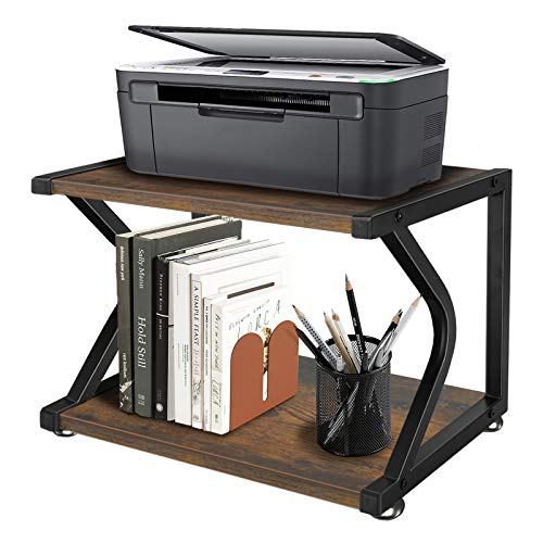Unistyle Printer Stand with Anti-Skid Pads for Space Organizer,Desktop Stand for Printer as Storage Shelf, Book Shelf, Double Tier Tray for Home Office Organization